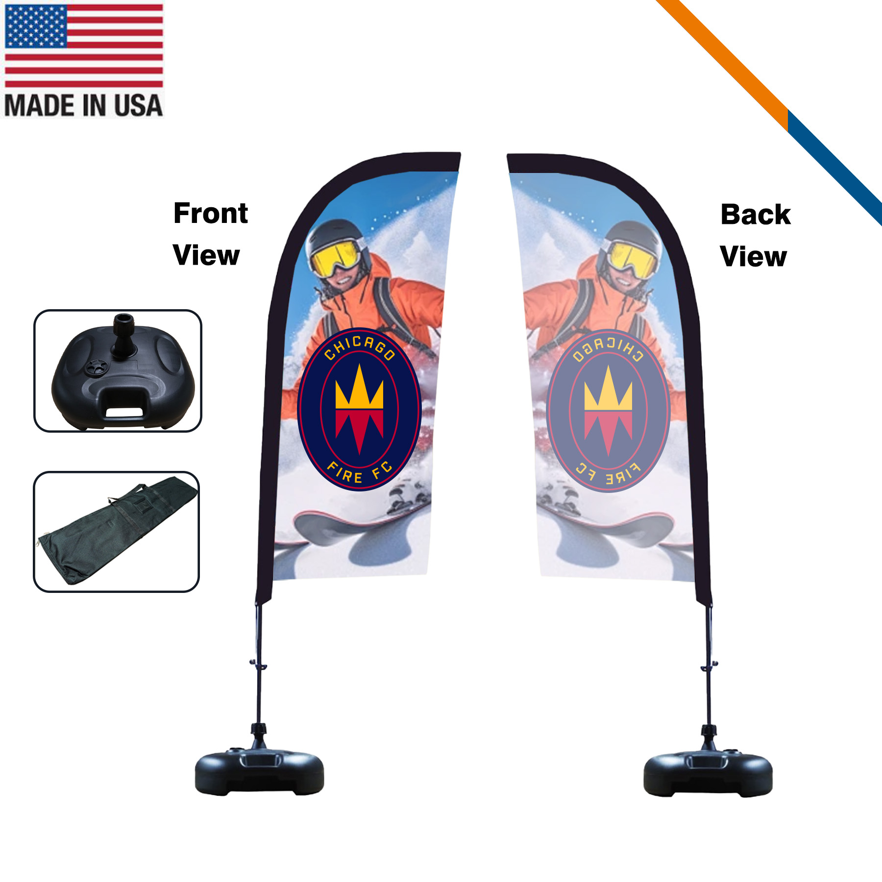 7' Peony Single-Sided Straight Flag 6