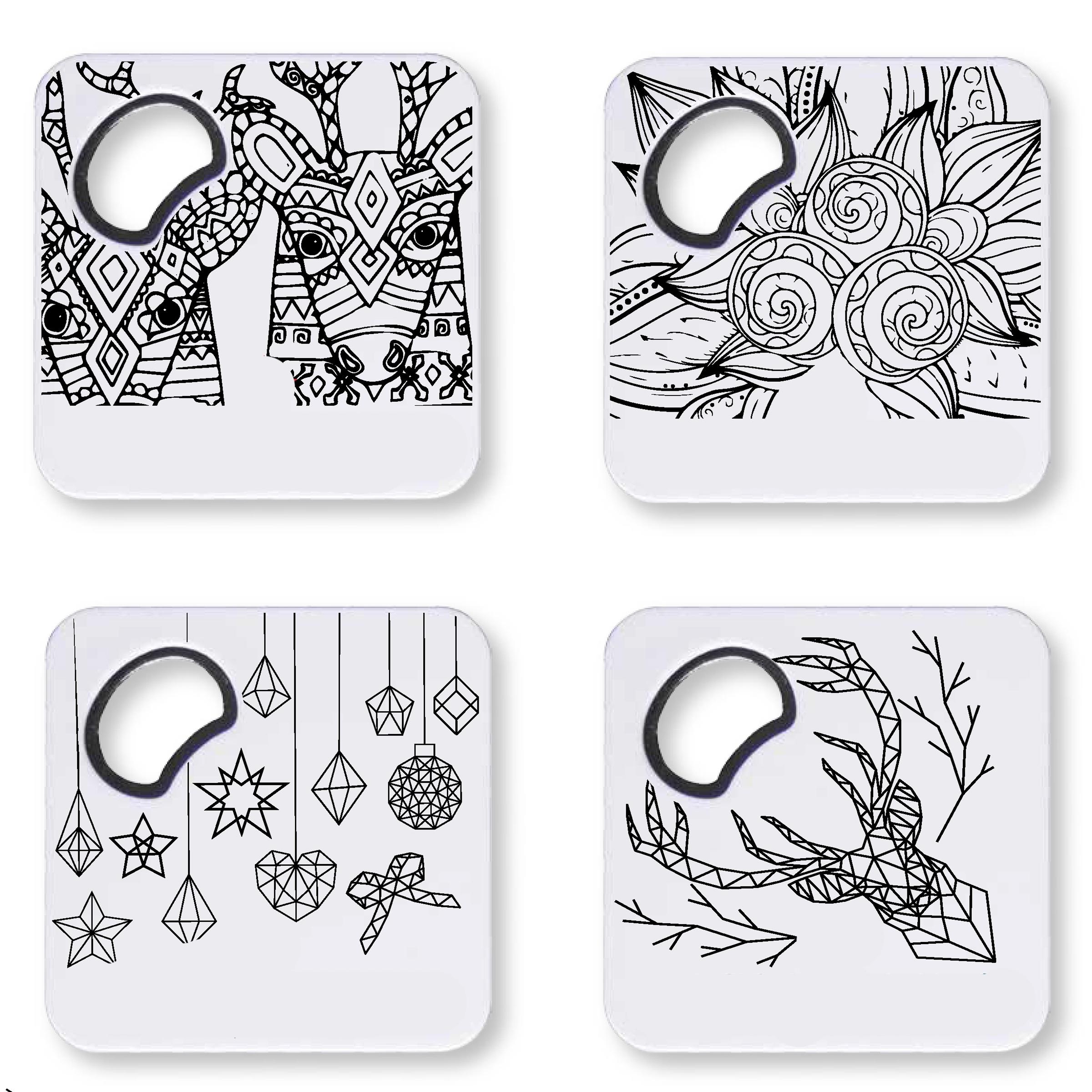 Magnetic Coaster With Bottle Opener Set