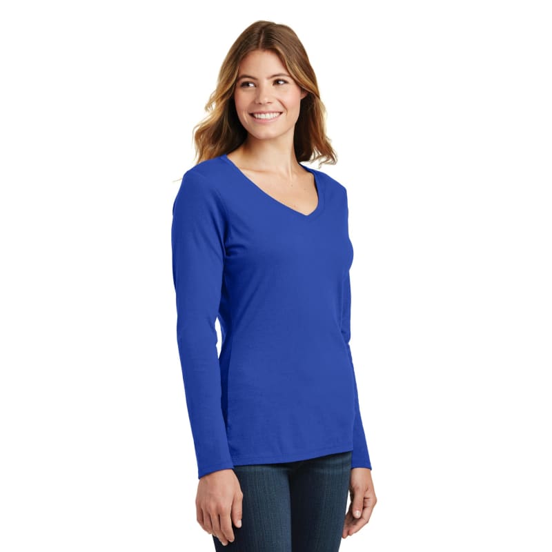 Port & Company Women's Long Sleeve Fan Favorite V-Neck Tee. 92