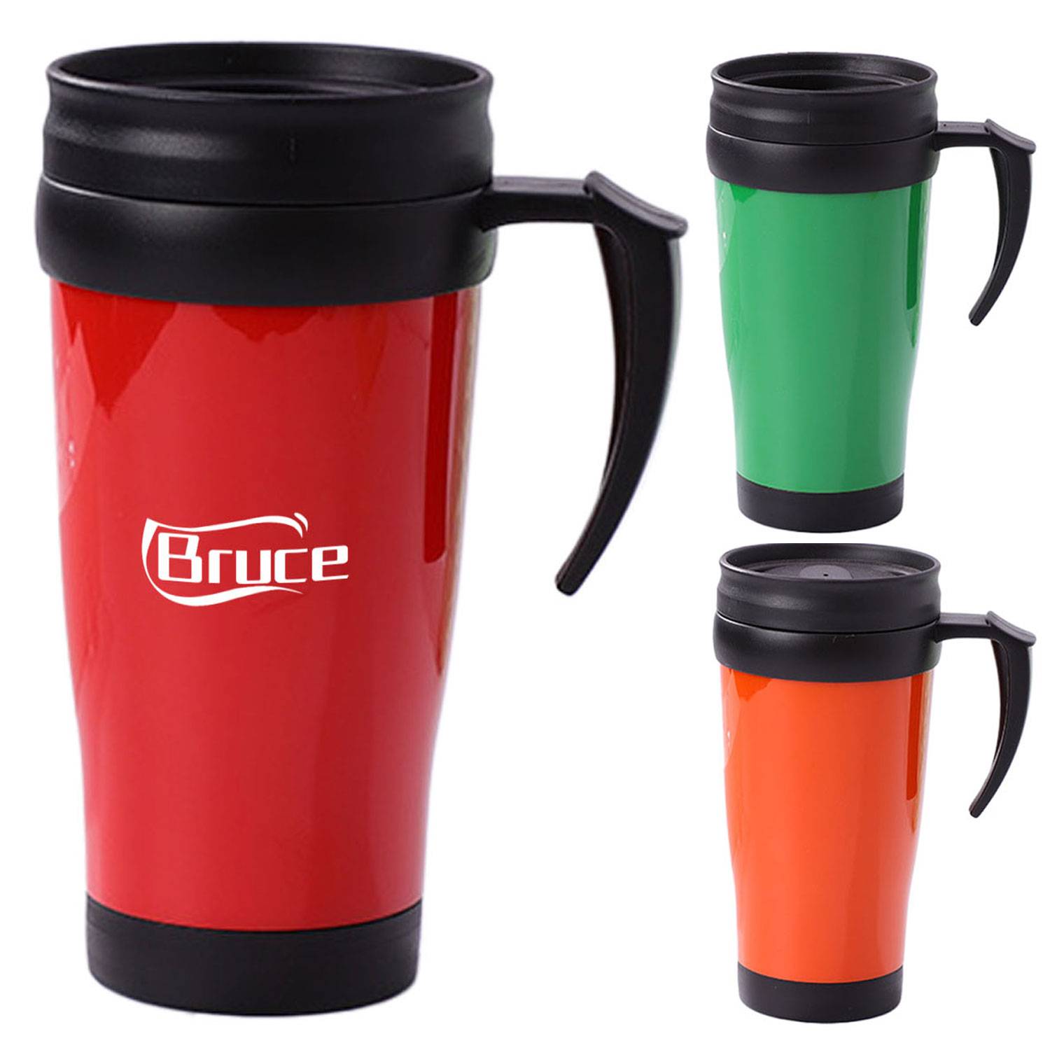 17 oz Plastic Travel Mug with Handle 16