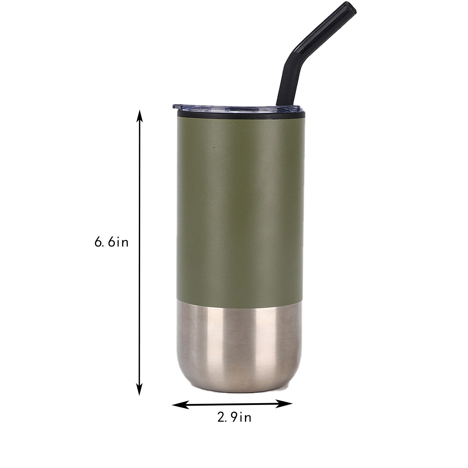 16 Oz Steel Plastic Vacuum Straw Tumbler 7