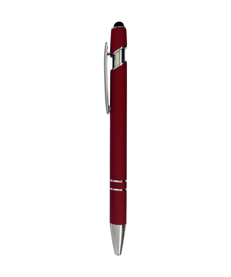 Union Printed - Soft Rubber Finish Click Metal Ballpoint Stylus Pen 6