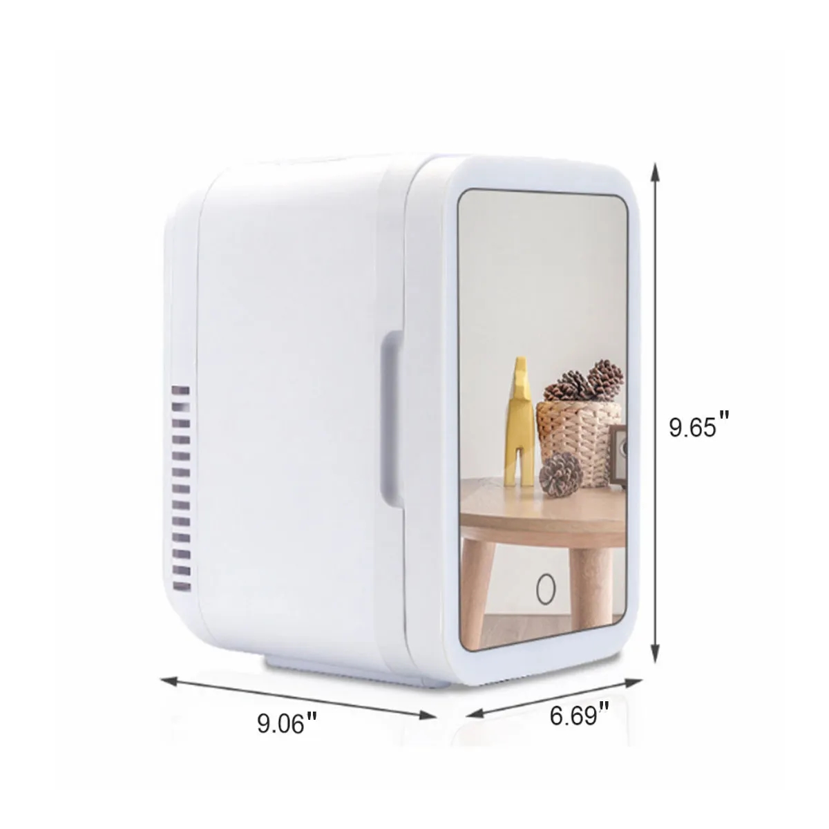 Portable Mirror And LED Design Beauty Skincare Mini Fridge 4