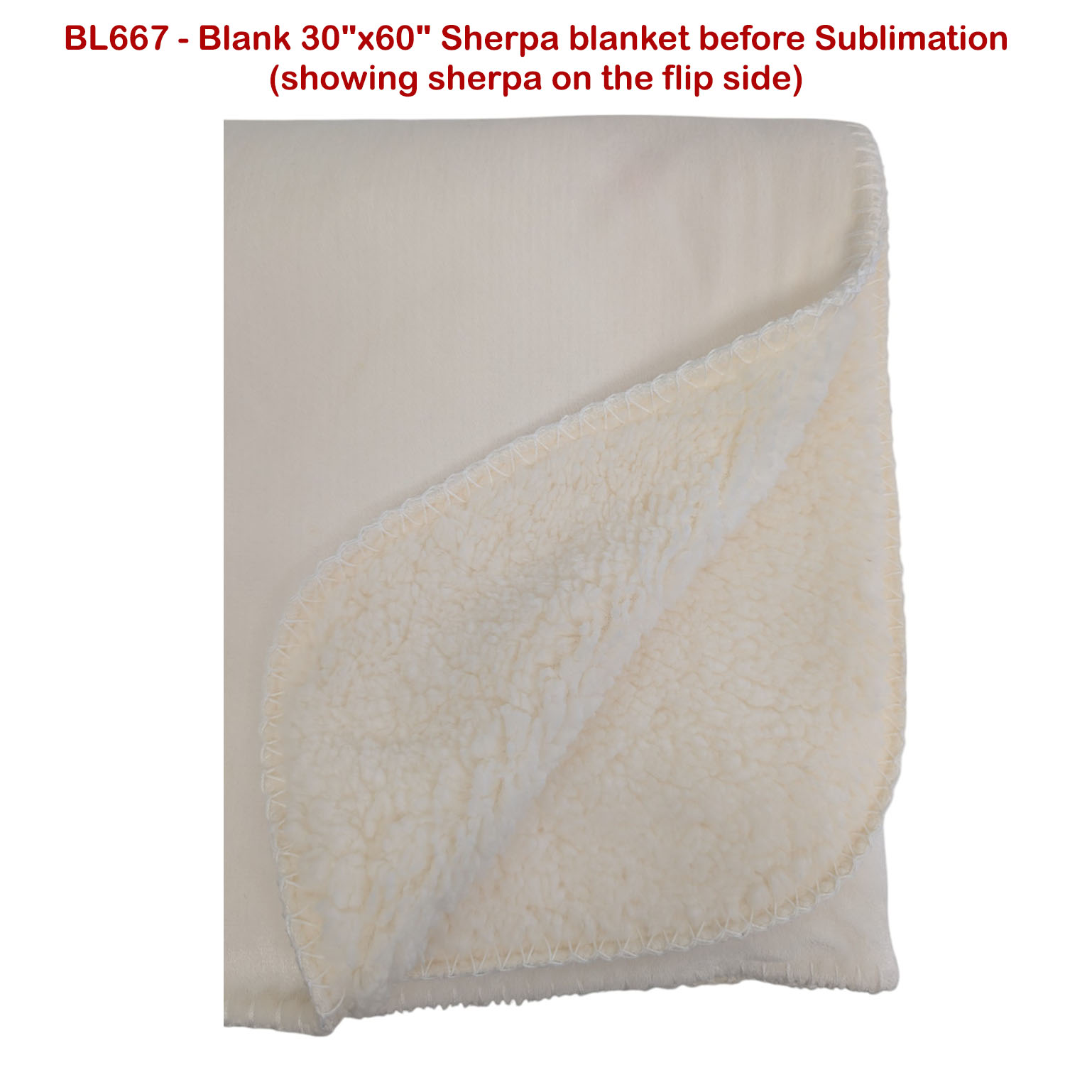 Sherpa Faux Wool Lined Micro Mink Throw, 30x60, Sublimated Edge to Edge 1 side 8