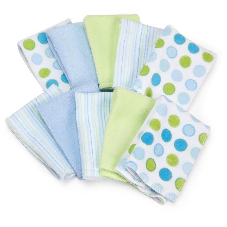 Terry Baby Washcloths - Blue 10 Pack 2