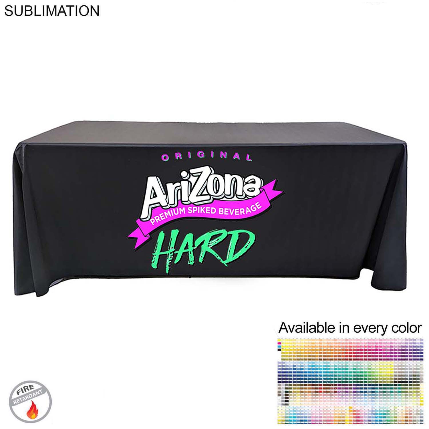 Tradeshow Package Sleek, 3'w x 96"h Skinny EuroFit Tension Fabric Banner + PREMIUM 6'Tablecloth 3