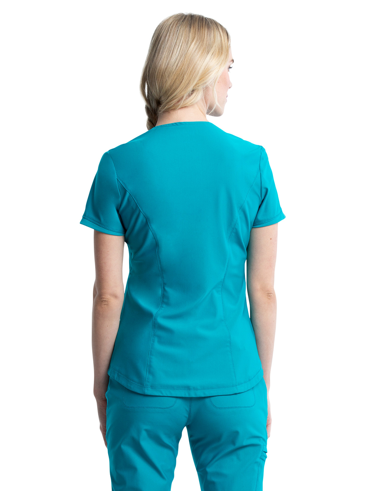 Cherokee - Form - Women's 2-Pocket Curved Hemline V-Neck Top 23