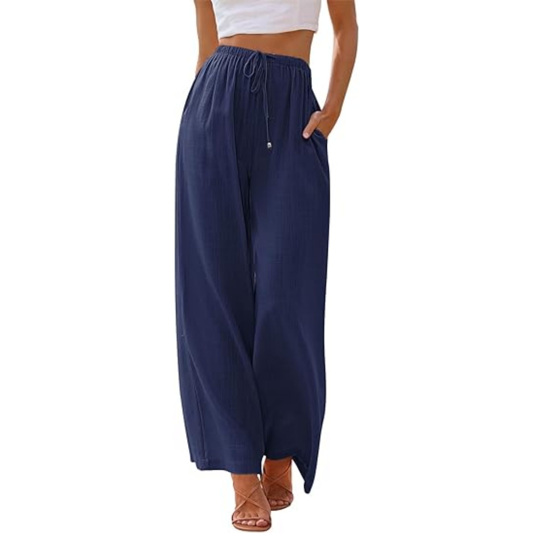 Women's Linen Summer Palazzo Pants 7