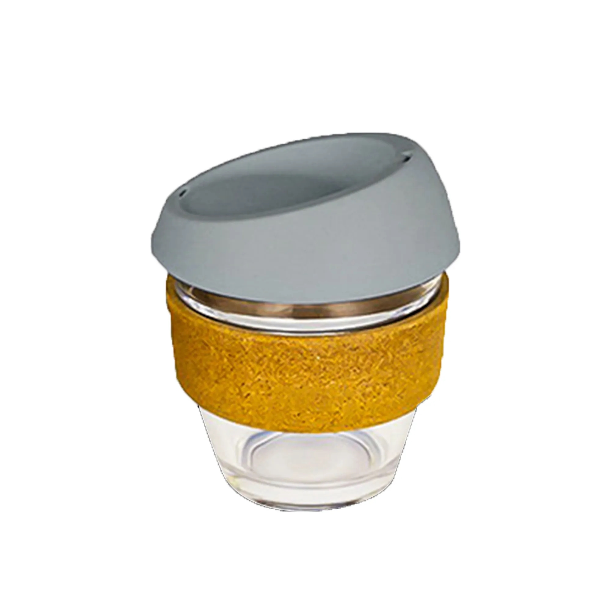 Cork Silicone Insulated Glass Coffee Cup 8oz/12OZ 13