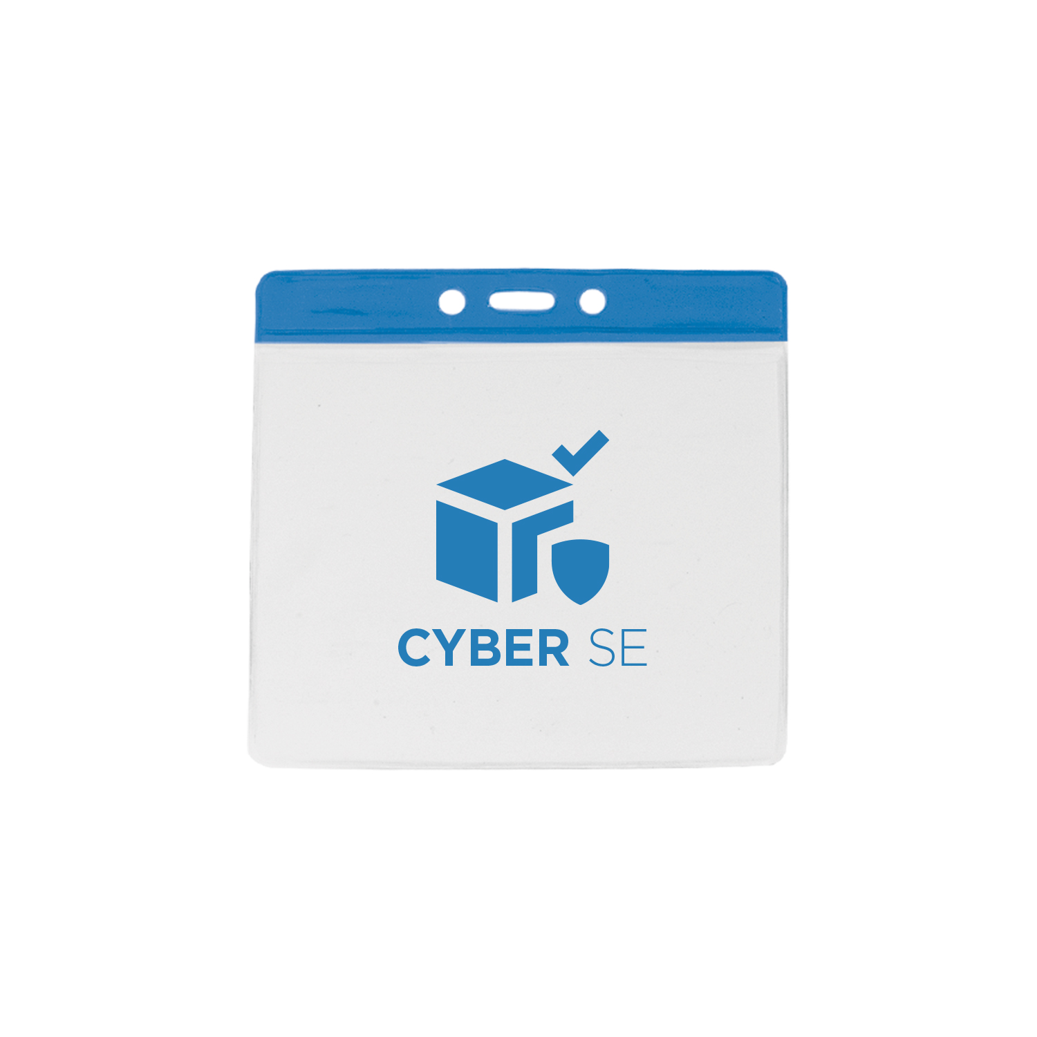 4.76" W x 4.49" H - Horizontal Color Bar Vinyl Badge Holder (1 Color Imprint) 3