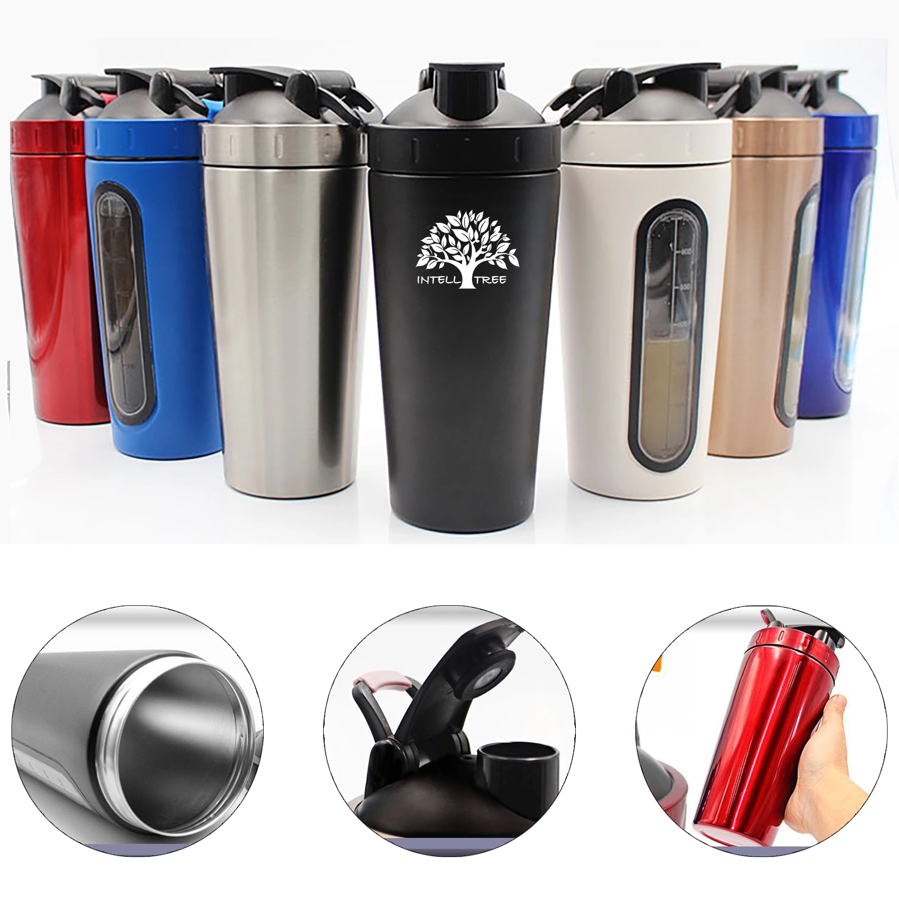 Stainless Steel Protein Shaker Bottle with Mixing Ball 1