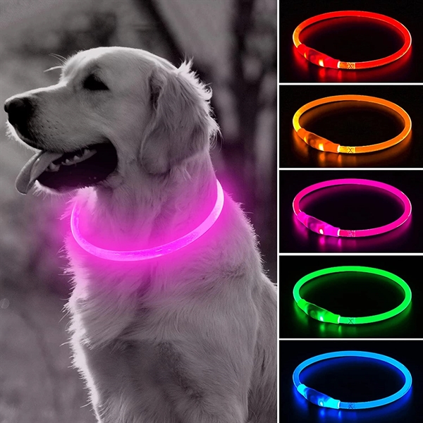 USB Rechargeable LED Dog Pet Flashing Light Collar 2