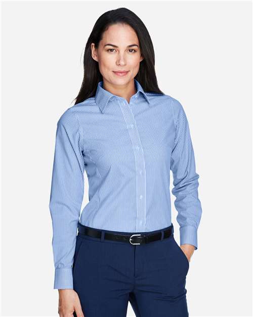 Women's Crown Collection® Banker Stripe Woven Dress Shirt - D645W 9