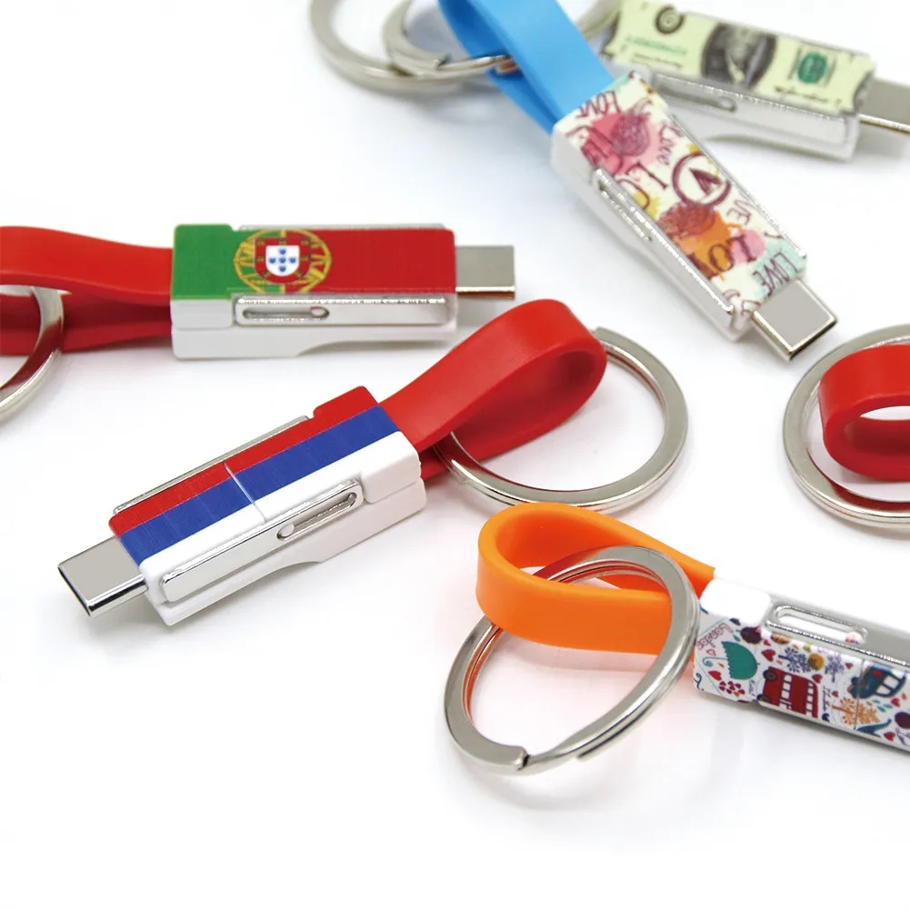 Lightning Cable Keychain 3in1 Short Fast Charging Cord 7