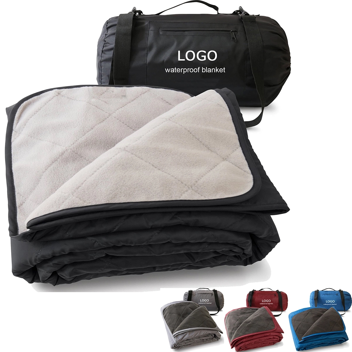 Waterproof Windproof Quilted Fleece Stadium Blanket 3