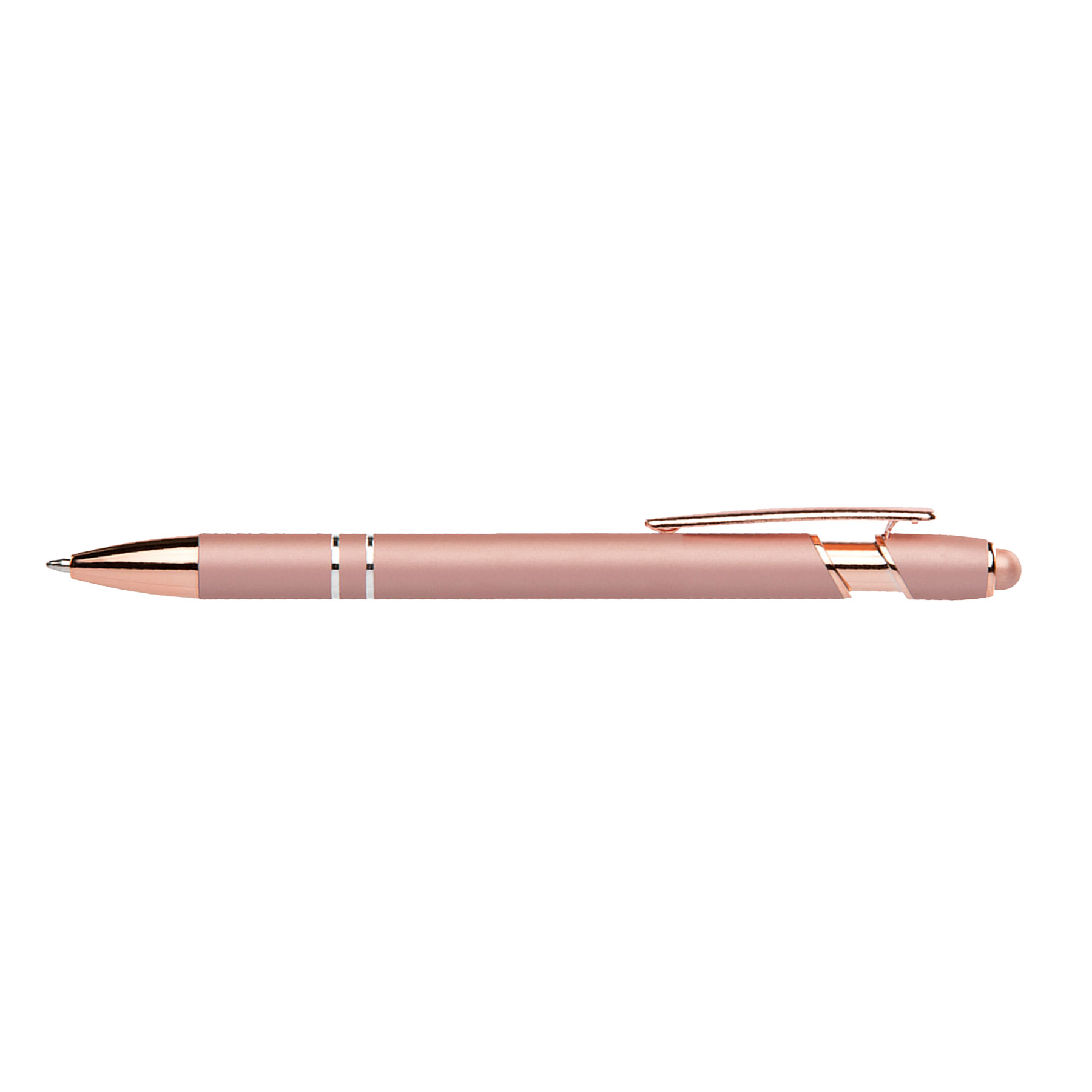 Soft Touch Ballpoint Stylus Pen with Rose Gold Accents 14