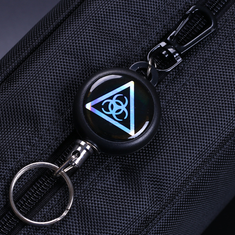 Wire Rope High Resilience Telescopic Keychain / Easy Pull Buckle 3