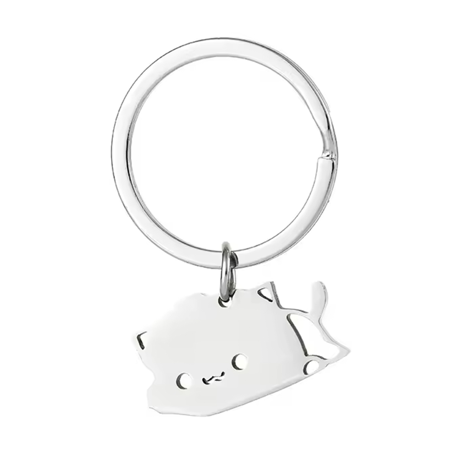 Cat Shape Stainless Steel Keychain 4