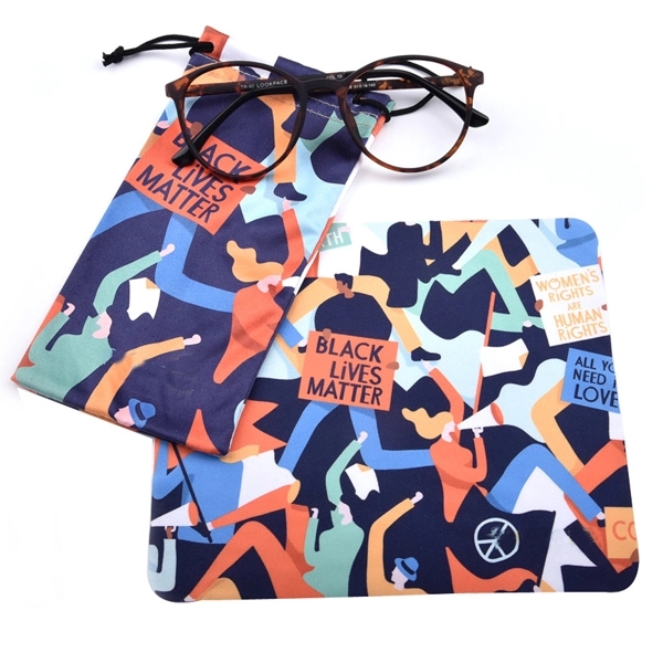 Rpet Microfiber Lens Cloth with Drawstring Pouch 12