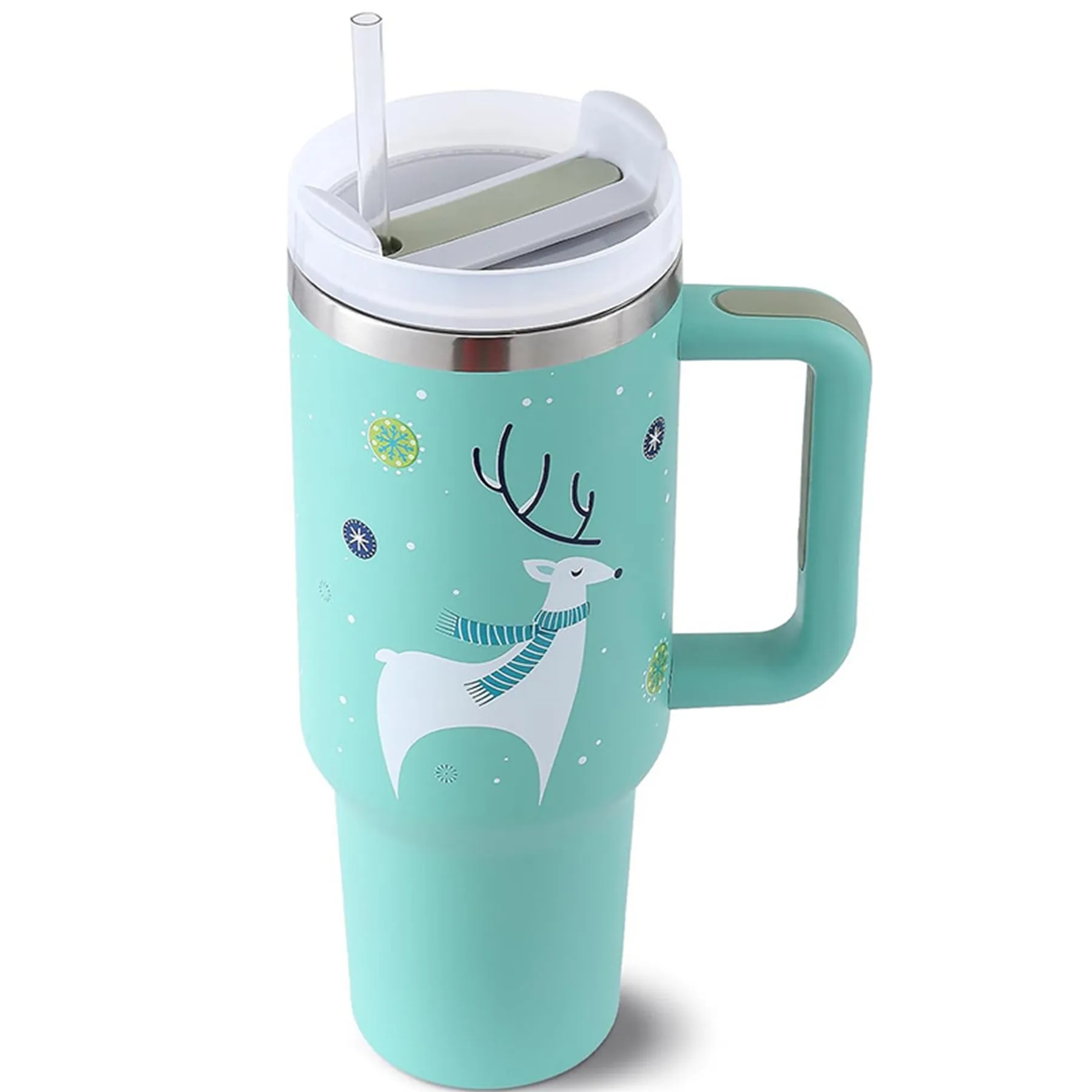 40 Oz Full Color Printed Vacuum Tumbler with Handle & Straw 11