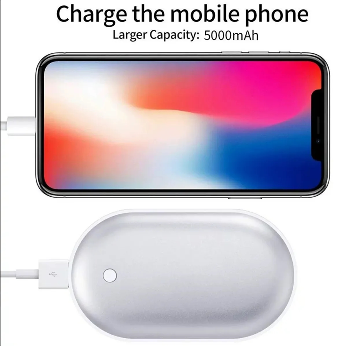 2 In 1 Reusable Portable Rechargeable Power Bank Hand Warmer 5