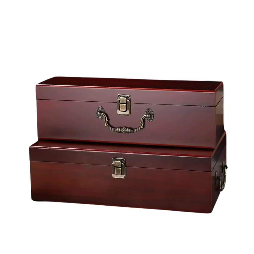 2-Bottle Red Wooden Wine Gift Box 8