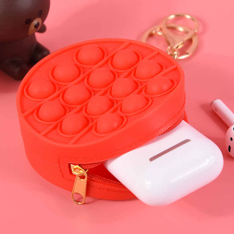 Round Shape Push Pop Headphonebag Key Chain 3