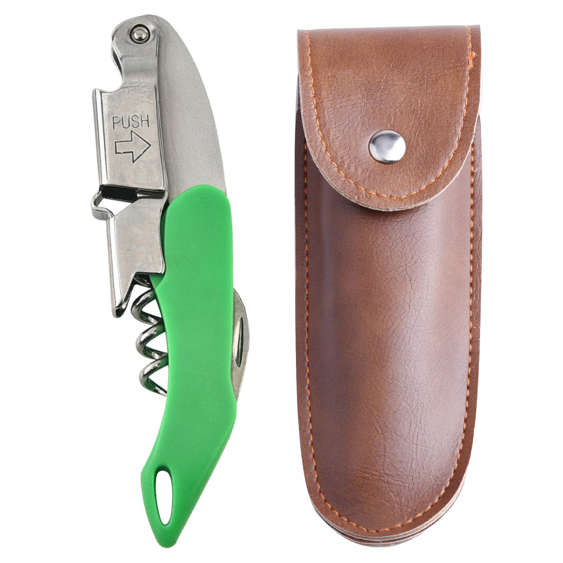 Wine Bottle Opener& Corkscrew Tool With Leather Case 1