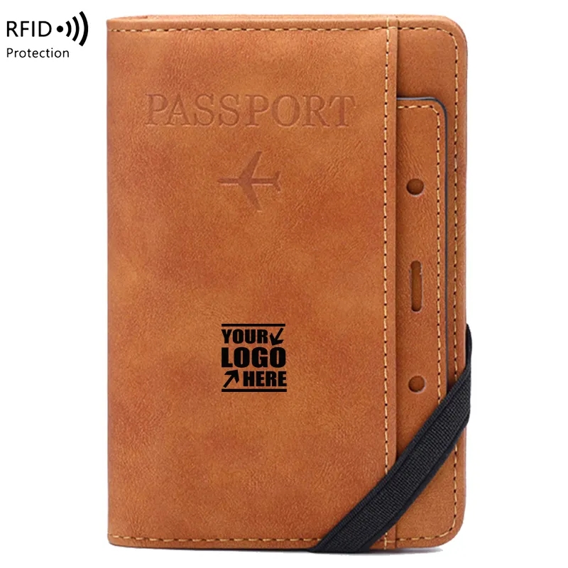 RFID Blocking Travel Wallet Passport Holder With Elastic 3