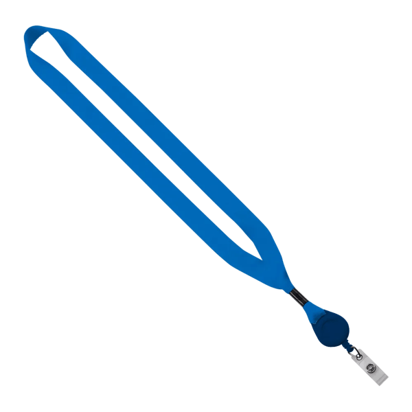 3/4" Polyester Lanyard with Metal Crimp & Retractable Badge Reel 326