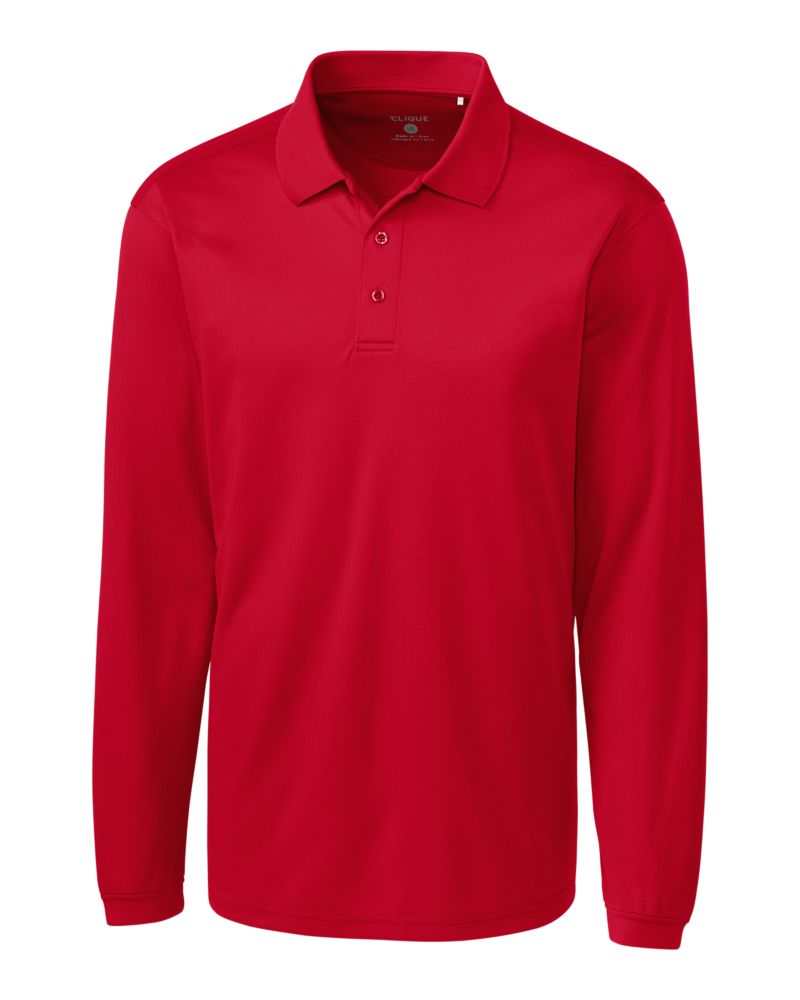 Clique Ice Pique Tech Mens Long Sleeve Polo 35