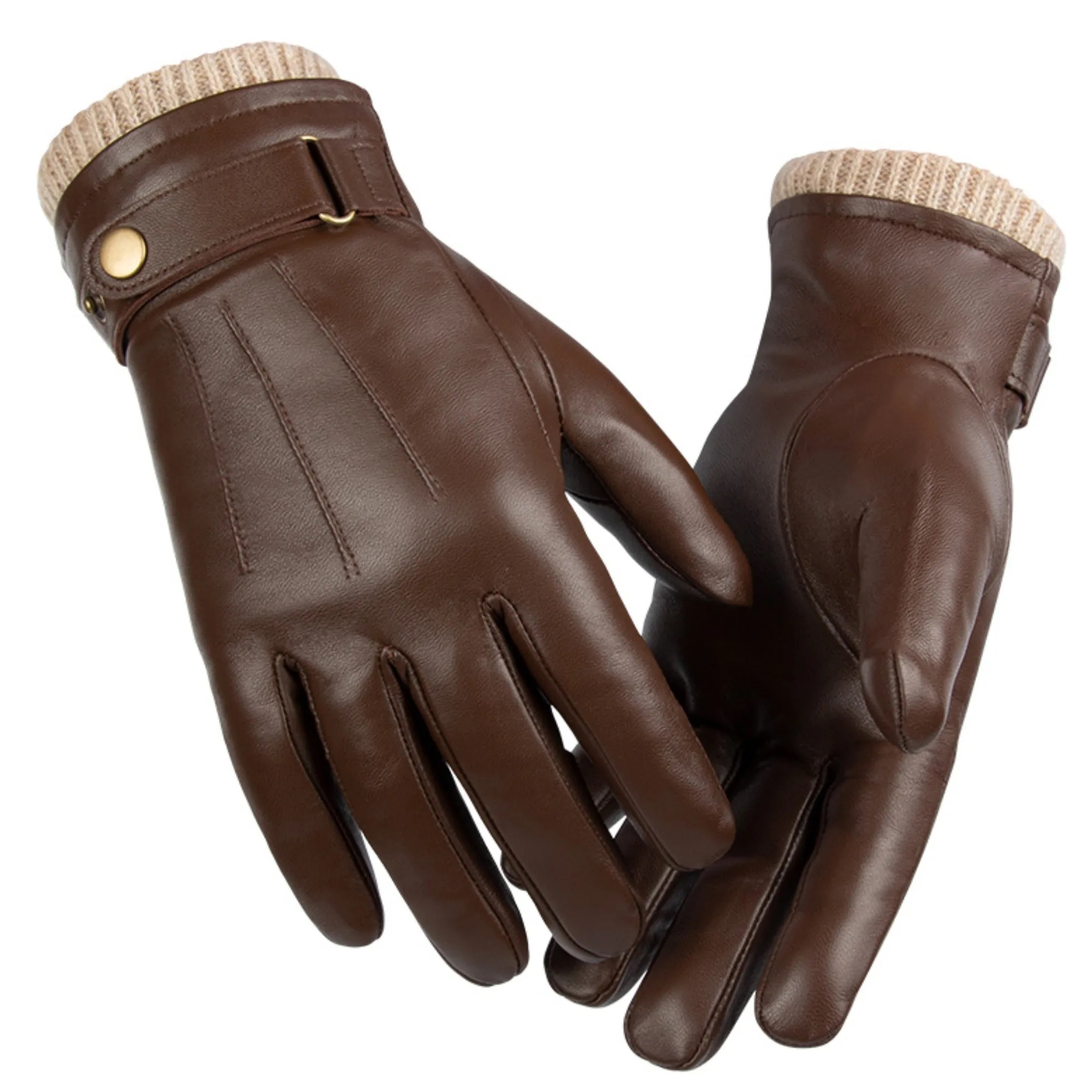 Leather Gloves, Adjustable Buckle, Winter Promotion 3