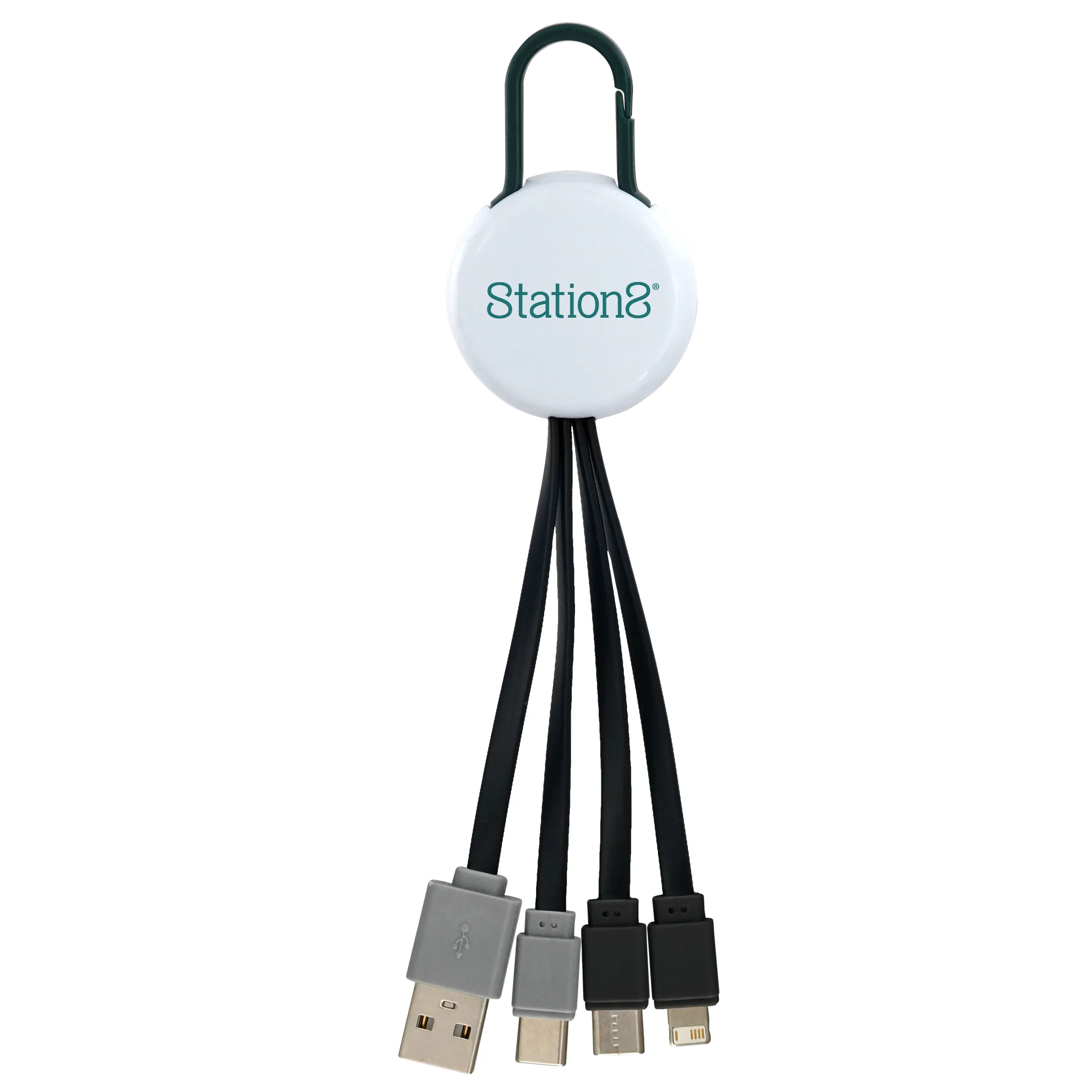 WHITE COLORFUL CLIP DUAL INPUT 3 IN 1 CHARGING CABLE 15