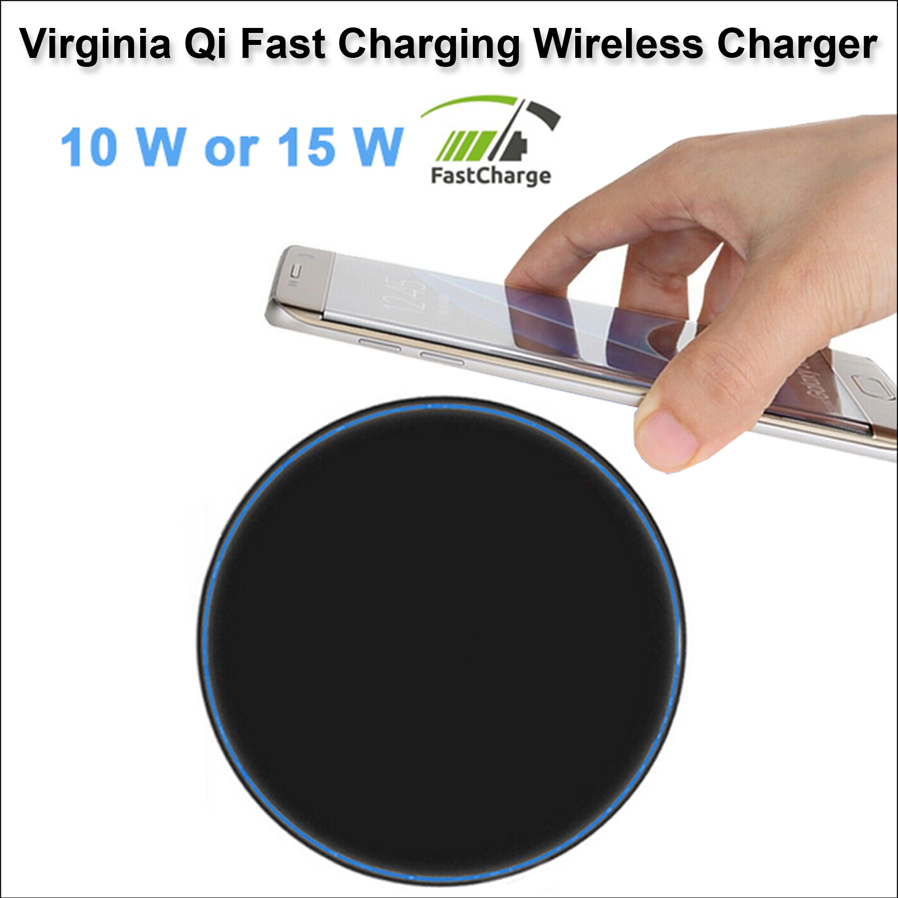 Virginia Qi Wireless Charger 10 Watts Black 2