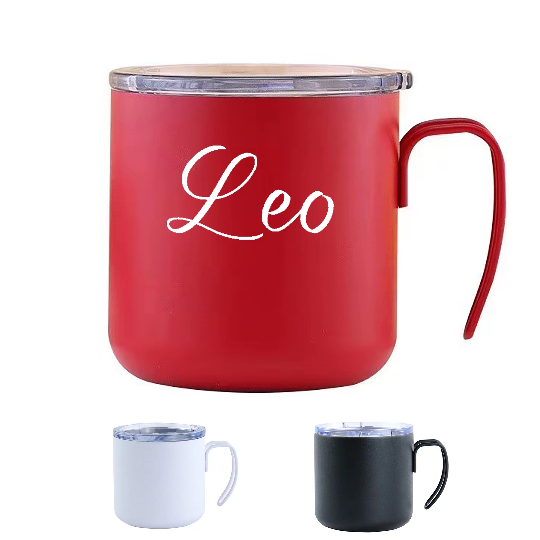 14Oz Stainless Steel 2-Layer Vacuum Insulation Cup W/ Lid 1
