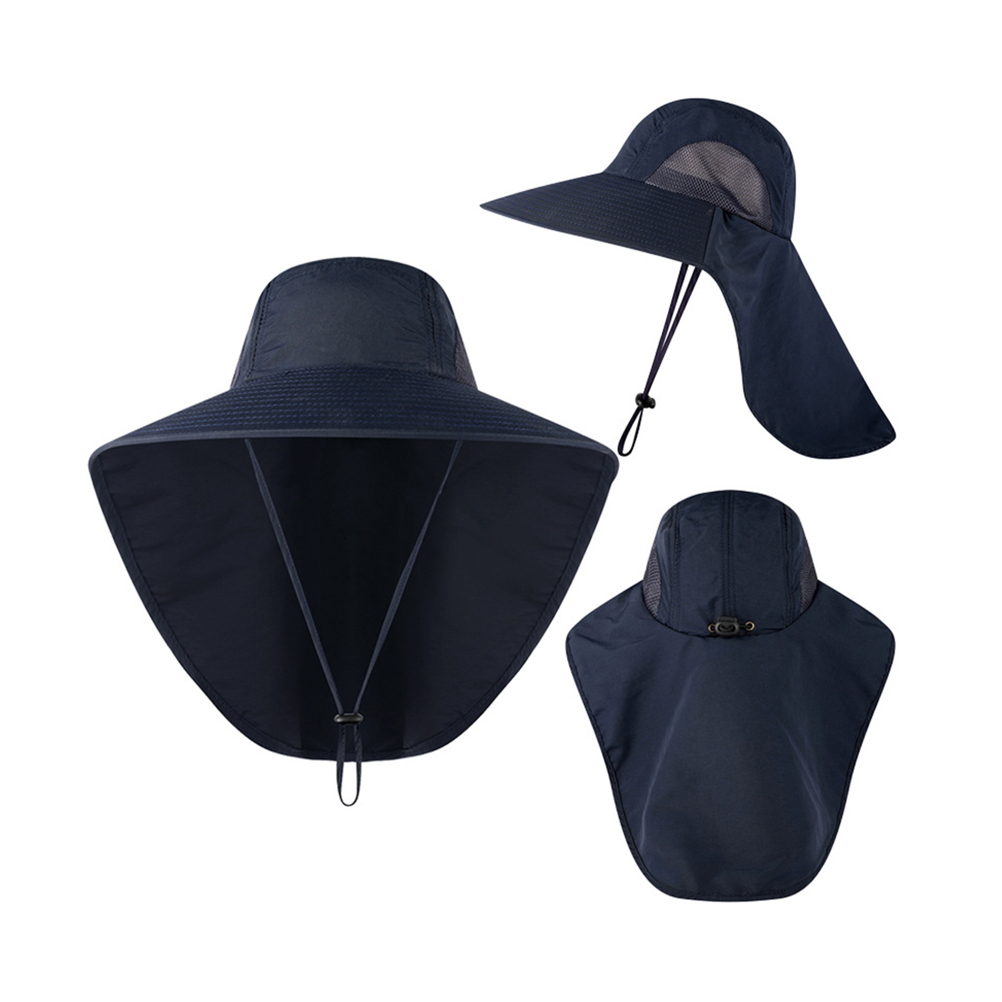 Wide Brim Sun Shield Hat With Neck Flap 18
