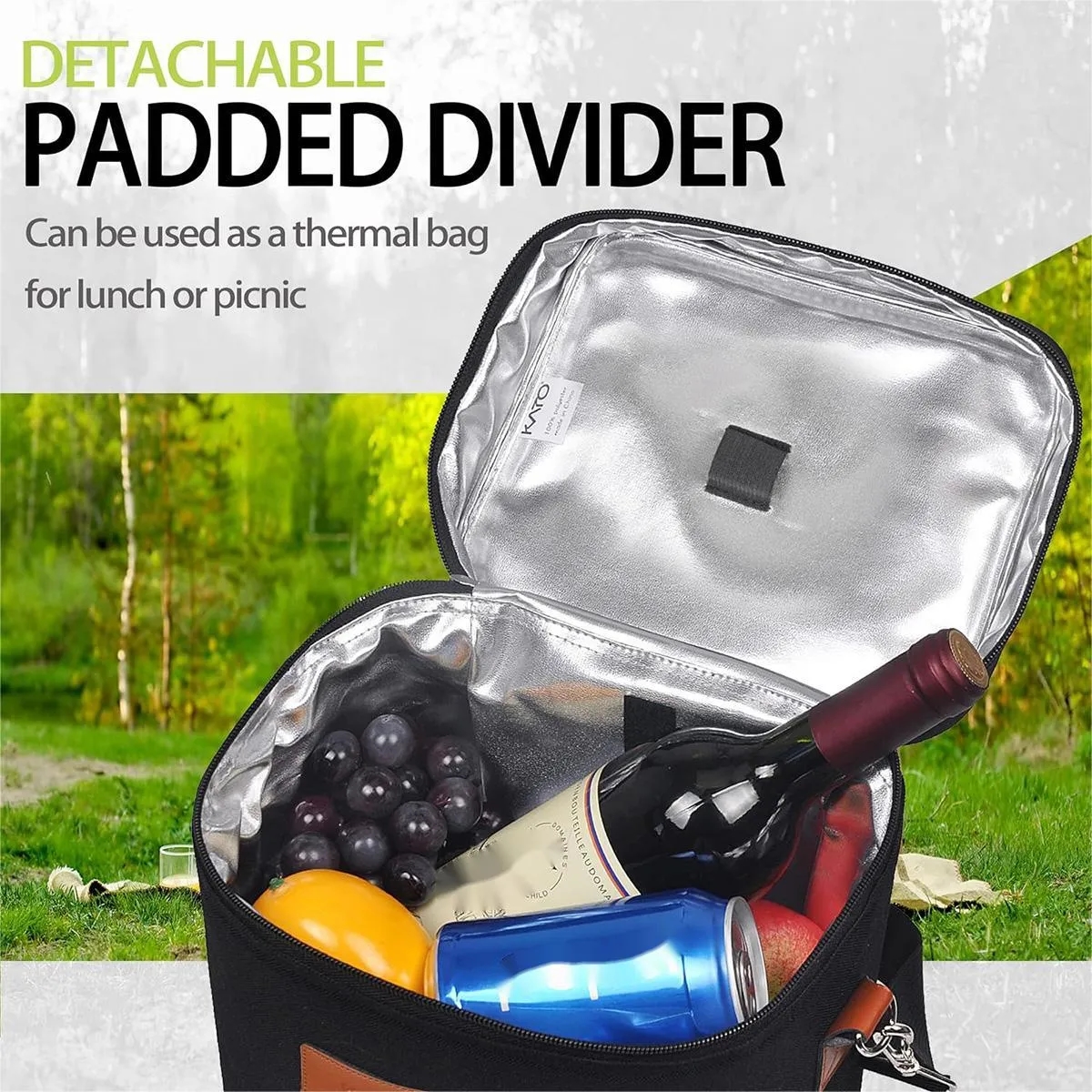 Wine Insulated Tote Bag for 4 Bottles Cooler Carrying Case 5