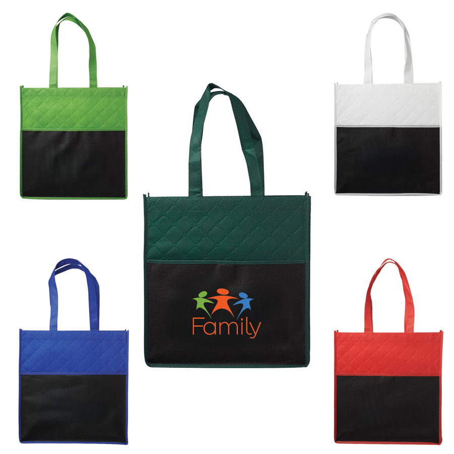 Two Tone Quilted Reusable Tote Bag 3