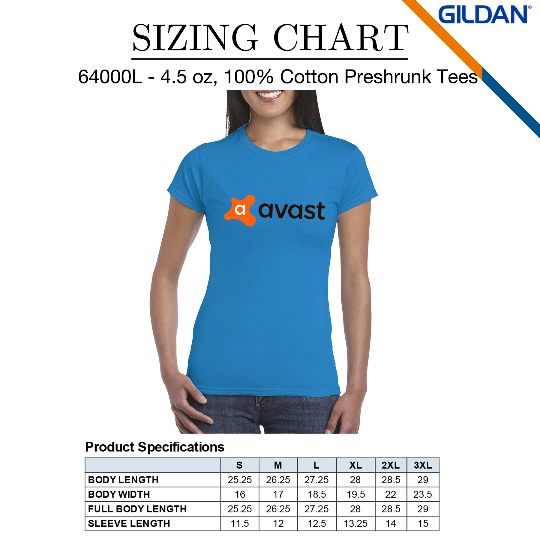 Gildan® 4.5 oz Cotton Preshrunk Ladies' Tees 5