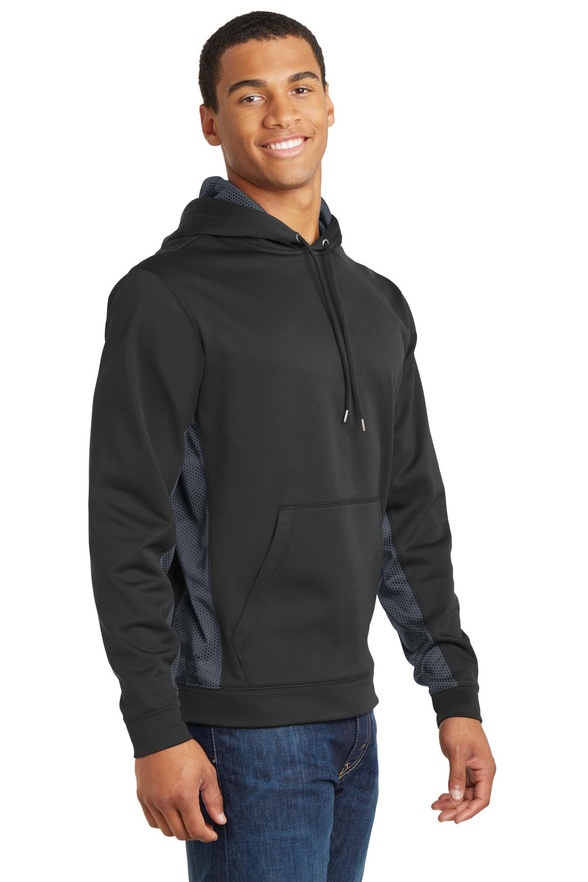 Sport-Wick CamoHex Fleece Colorblock Hooded Pullover