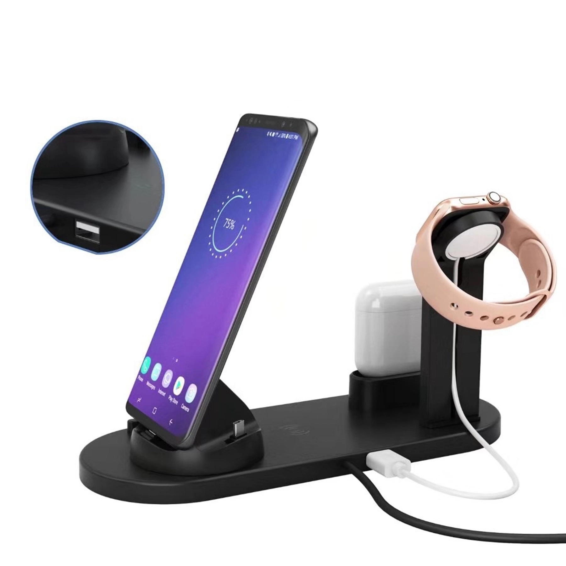 3 in 1 Wireless Charger for Cellphone Watch Earphone 3