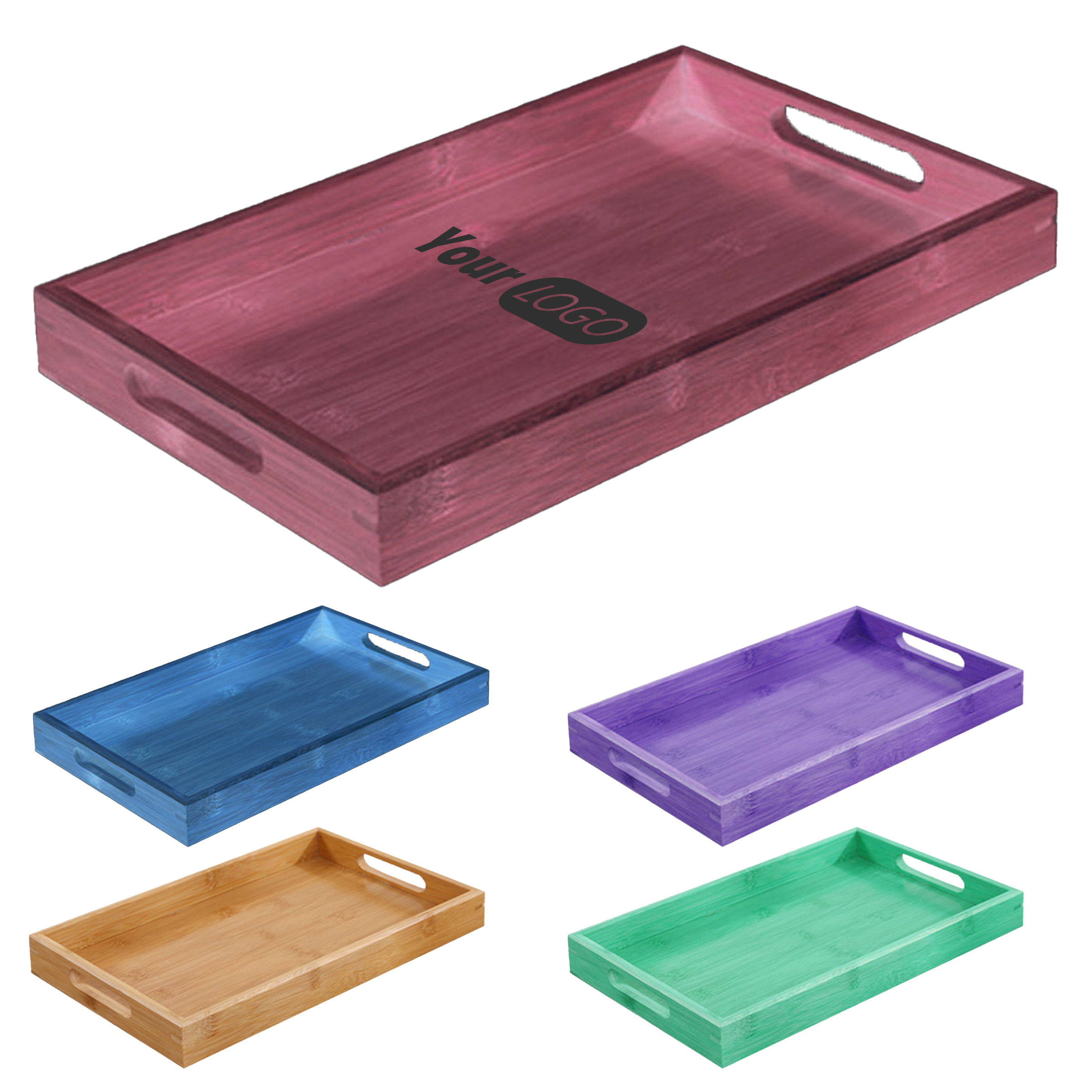 Wood Durable Rectangular Tea Tray ?C Ideal For Entertaining 1