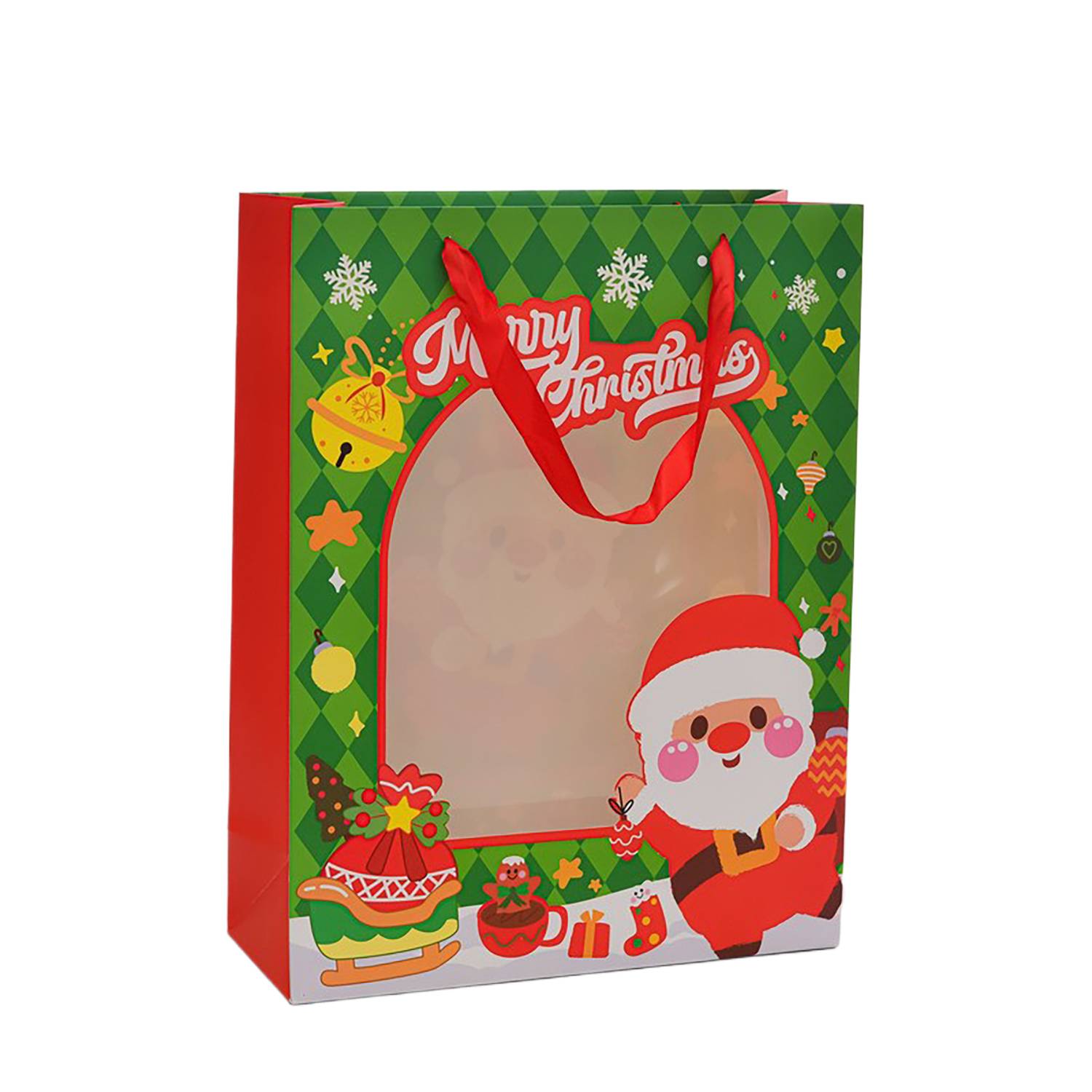 Christmas Gift Paper Bag w/ Clear Window 5