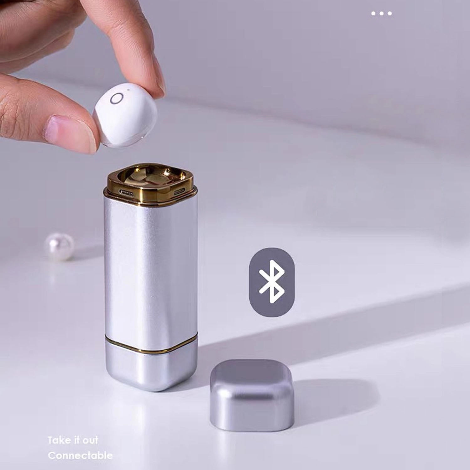 Small Lipstick Invisible Wireless Bluetooth Earbuds 2
