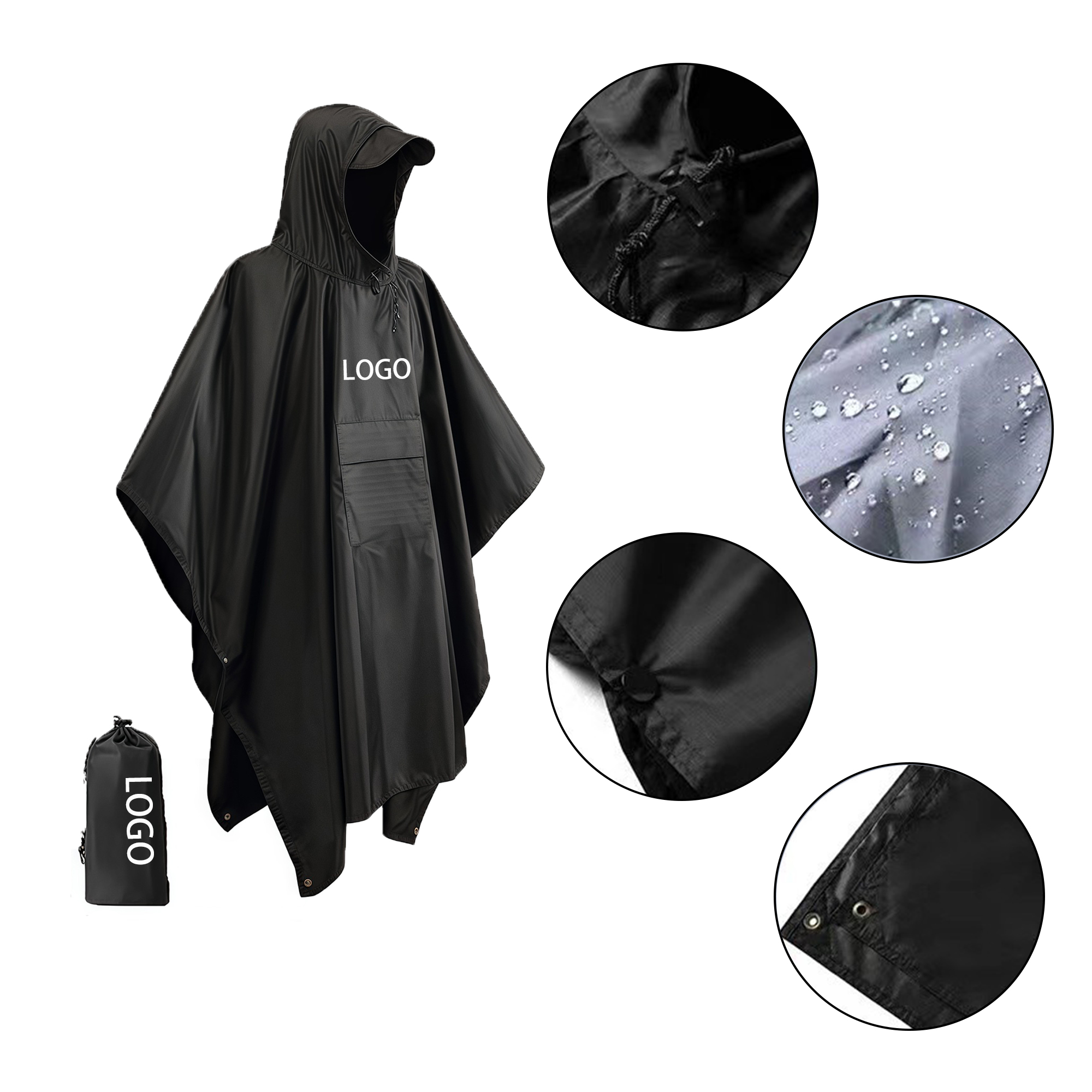 MOQ:10pcs Emergency Rain Poncho 2