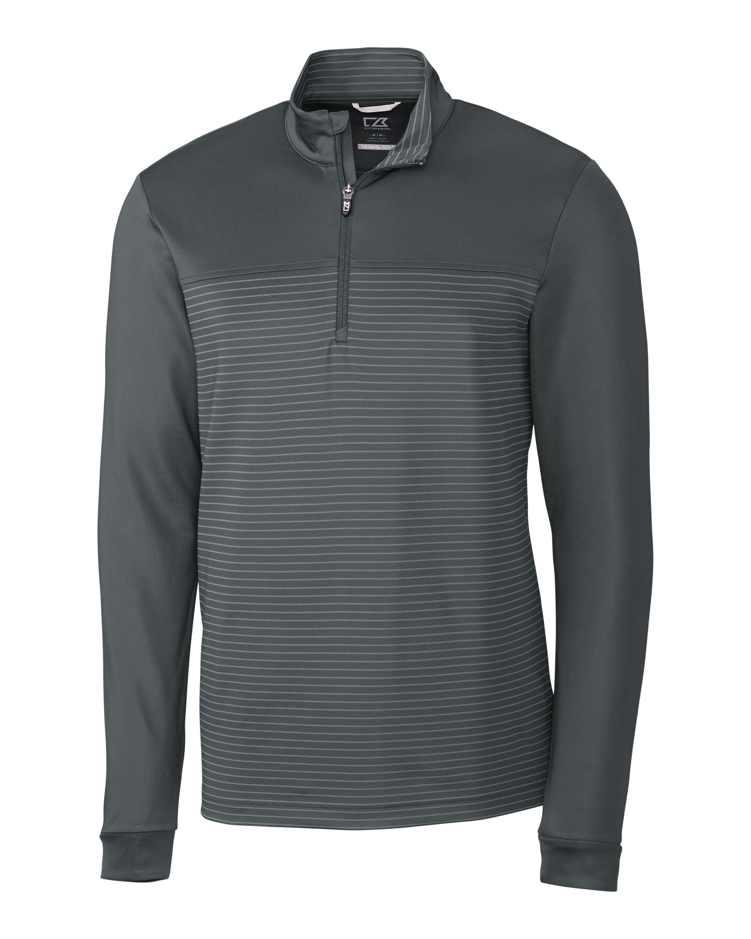 Cutter & Buck Traverse Recycled Smooth Stretch Mens Stripe Quarter Zip Pullover 8