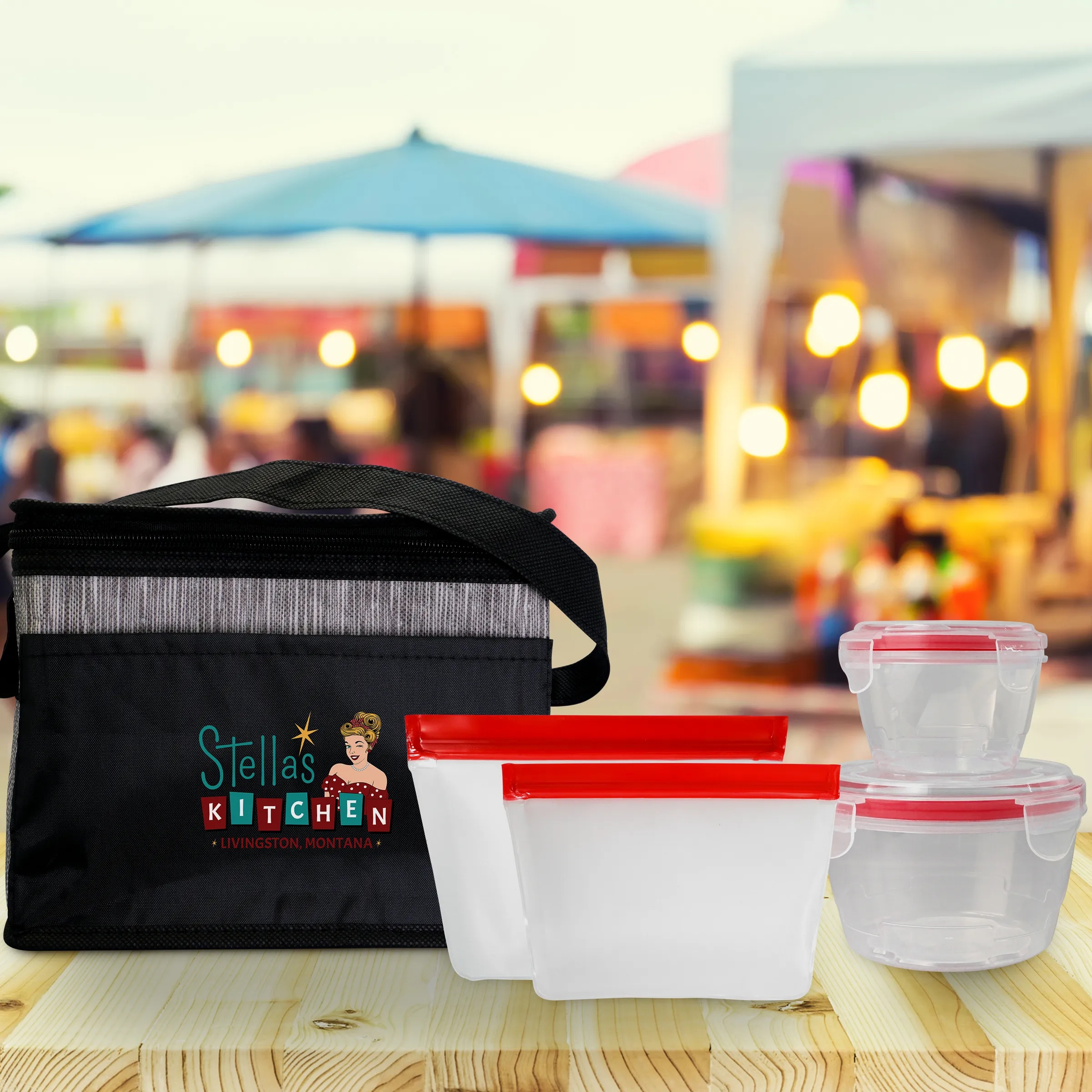 Black Graph Nested Bagged Lunch Set 6