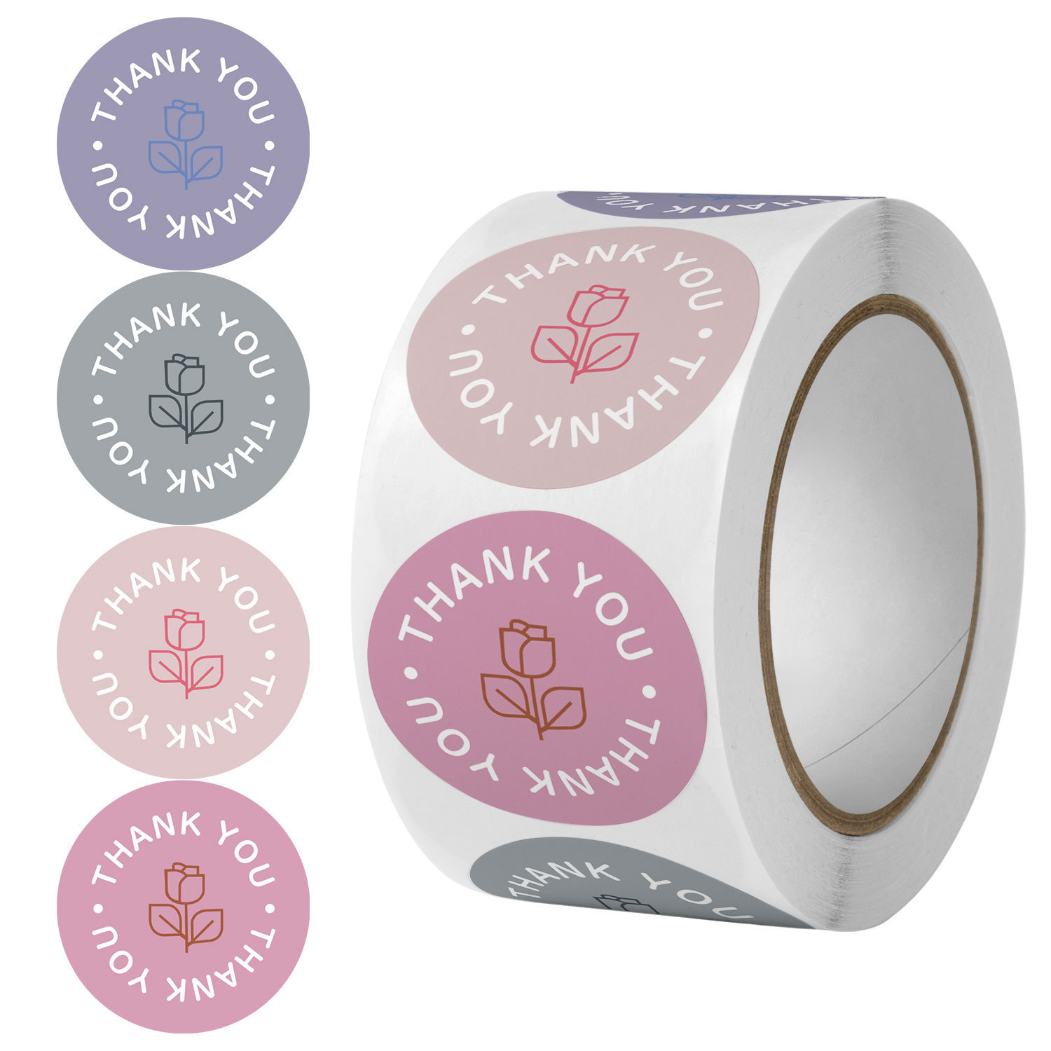 500pcs Round Thank-you Stickers 4