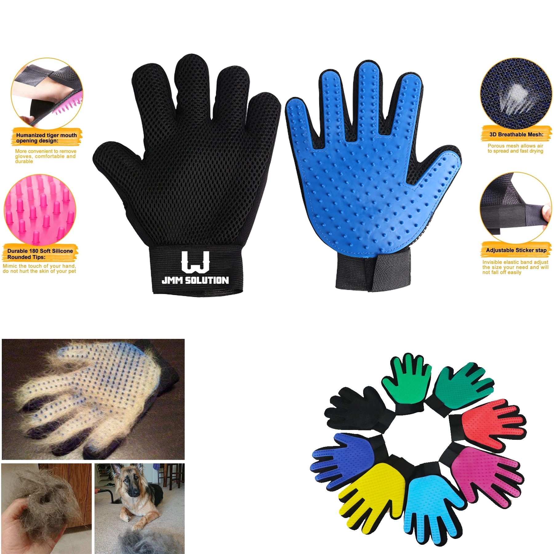 Pet Grooming Glove Hair Remover Brush 2