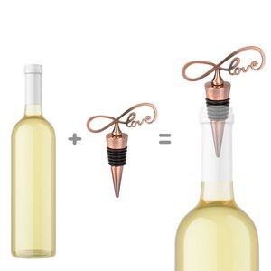 Stylish Ribbon Love Shaped Wine Cork Bottle Stopper 10